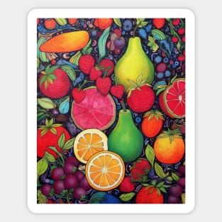 Bright Mixed Fruits Pattern Sticker